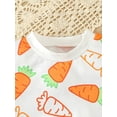 thumbnail image 6 of Bslissey Infant Boys Girls Easter Cute Romper Carrot Print Short Sleeve Jumpsuit Casual Crew Neck Bodysuit with Bunny Ear Hat for Newborn Baby 3M 6M 9M 12M, 6 of 8