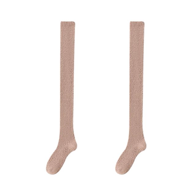 CAIROYAR Calcetines de invierno cálidos de vellón hasta la rodilla para mujer Calcetines suaves hasta el muslo