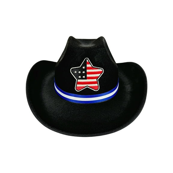 geerera Independence Day Cowboy Hat, 4th of July Party Pentagram Western Cowboy Hat, Patriotic USA Western Hat for Party Parade Rodeo,15x11x5 inch