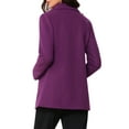 thumbnail image 3 of INSPIRE CHIC Women's Pea Coat Double-Breasted Notch Lapel Mid-Thigh Winter Coat M Purple, 3 of 6
