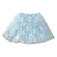 thumbnail image 2 of LYHaoo Girls Tutu Skirt With Colorful Petal Sequins Embroidery Flowy Mesh Layered Ballet Dance Short Skirt For Toddler Kids，Casual Floral Dresses Sizes 4-5 Years Blue, 2 of 7