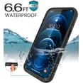 thumbnail image 3 of Design for iPhone 12 Pro Max Waterproof Case, Shockproof Dustproof with Screen Protector, Full Body Protective Phone Case for iPhone 12 Pro Max 6.7'' Black, 3 of 7