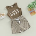 thumbnail image 2 of Douhoow Baby Boy Sleeveless Tank Top Striped Shorts Set Infant 2 Piece Summer Clothes, 2 of 7