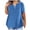 *Blue, variant on Women's Plus Size V Neck Button Henley T-Shirt, Loose Fit Casual Summer Short Sleeve Top Army Green,Women's Plus XXL