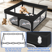 Foldable Baby Playpen, 50×50 Portable Playpen, Babies and Toddlers Play Pen, Indoor & Outdoor Play Yard, Black
