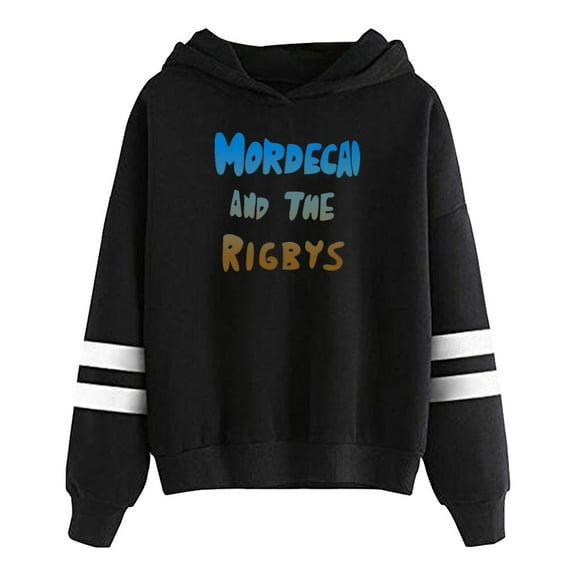 Mordecai and the Rigbys Hoodie Pocketless Parallel Bars Sleeve Streetwear Women Men Hooded Sweatshirt
