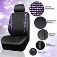 thumbnail image 5 of CAR GRAND Bling Car Seat Covers Full Set, Shining Rhinestone Diamond Waterproof Faux Leather, Rear with Zipper, Universal Fit Automotive Glitter Crystal Sparkle Strips for Cute Women Girl, Purple, 5 of 9