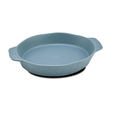 

Round Porcelain Lasagna Plate Ceramic Baking Tray With Handle Casserole Bowl-Green-Oval
