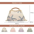 thumbnail image 5 of Women's Fabric Top Handle Satchel Bag Shell Clip Chain Crossbody Clutch Flower Embroidery Shoulder Bag Handbag Purse, 5 of 7