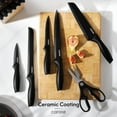 thumbnail image 6 of Carote 15-Piece Premium Kitchen Knife Set, Black Ceramic-Coated Blades with Stylish Wooden Block, 6 of 8