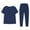 Navy, variant on Women Sweat Suits 2 Piece Set Nursing Sets for Women Two Piece Casual Set Solid Color Outfits Short Sleeve V Neck Tops and Wide Leg Pants