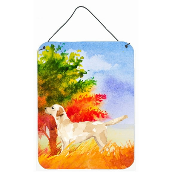Fall Yellow Labrador Retriever Wall or Door Hanging Prints