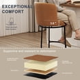 thumbnail image 5 of MultiHaven 25.8" Upholstered Swivel Bar Stool Set of 3,Counter Height Chair with Ergonomic Footrest for Kitchen Island - Brown PU Leather, 5 of 11