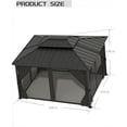 thumbnail image 5 of Twister.CK 14x12ft Pavilion Gazebo, Hardtop Double Roof, Outdoor Aluminum Frame with Netting and Curtains, Gray, 5 of 7
