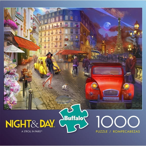 Buffalo Games Night & Day Series - A Stroll in Paris 1000 Pieces Jigsaw Puzzle