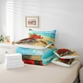 thumbnail image 4 of YST Cartoon Crab 7pcs Hawaii Beach Comforter Set, Ocean Wave Blue Sky, King Size (7 Count), 4 of 4