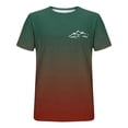 thumbnail image 2 of T-shirts Dégradé Montagne pour Femmes 2026 Été Décontracté Manches Courtes Col Rond T-Shirts Graphiques Randonnée Camping Hauts, 2 of 3