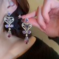 thumbnail image 3 of Elegant 925 Silver Flower Earrings with Zircon Accents - Perfect for Special Occasions, 3 of 4