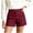 Wine women's high waisted shorts with pockets a1, variant on Cagogo Women's High Waisted Shorts with Pockets Solid Casual Regular Fit Summer Shorts Beach Lounge Trousers Fashion Clothes, White XL
