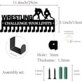 thumbnail image 2 of Iron Medal Holder Frame 14 Hooks Medals Display Hanger Rack with Screws Black Wrestling Human 130x290mm, 2 of 8