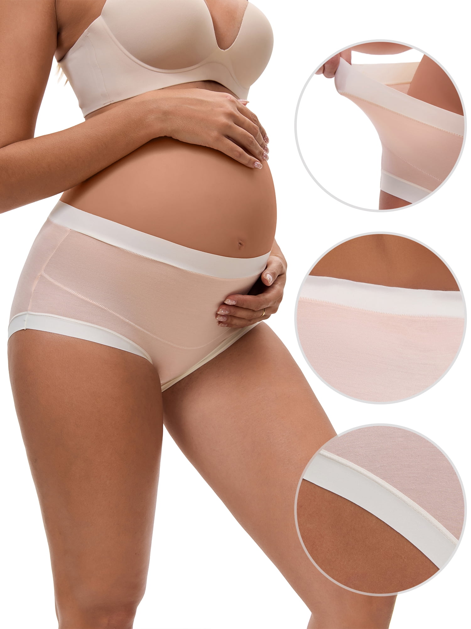 DARING DIVA Women's Plus Full Coverage High Waisted Invisible Panties L Light Pink