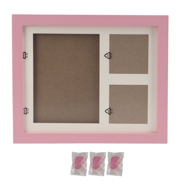 Marco de pared para mascotas con huellas de patas de perro y gato, Kit de impresión de patas para dueño de perro, dueño de gato, amantes de las mascotas, marco rosa barro