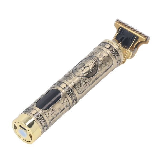 Cortadora de pelo profesional con cuchilla en T, cortadora de barba con detalle recargable y pantalla LCD para hombres, Cabeza de Buda YUNYI BRAND Deportes