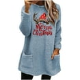 thumbnail image 2 of VgaVtl Merry Sweatshirts for Women Fleece Casual Sweatshirts for Women Christmas Graphic Long Sleeve Pockets Sweatshirt,Blue XL, 2 of 4