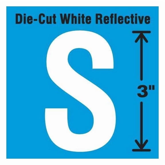 Stranco Die-Cut Refl. Letter Label,S,3In H,PK5 DWR-3-S-5