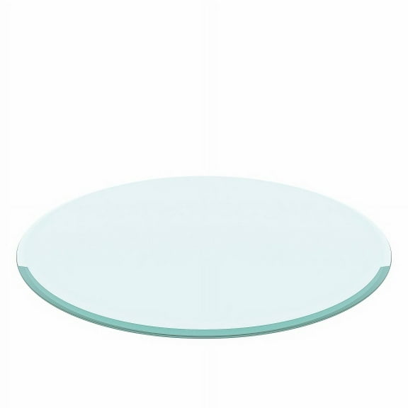 28" Round Clear Tempered Glass Table Top, 2/5 Inch Thick, Beveled Polished Edge for Dining Table, Coffee Table & Furniture