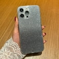 thumbnail image 6 of Glitter Case for iPhone 14 Pro Max Hard PC Anti-Scratch Anti-Fall Soft TPU Bumper Shockproof Full Camera Lens Protective Slim Luxury Bling Cover for Women Girls - Black, 6 of 13
