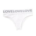 thumbnail image 2 of Sunvit-Panties Juniors Low-Rise Bikini Briefs with LOVE Waistband - Soft Nylon Spandex, Size M White, Comfortable for Daily & Loungewear Use, 2 of 7