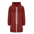 thumbnail image 6 of Long Hoodies for Women Zip Up Double Zipper Fleece Jacket Tunic Sweatshirts Fall Winter Fashion Clothes Oversized Black Zip Up Sweatshirt Women Fleece Jacket 2025 Fashion Sweatshirt Lightweight, 6 of 6