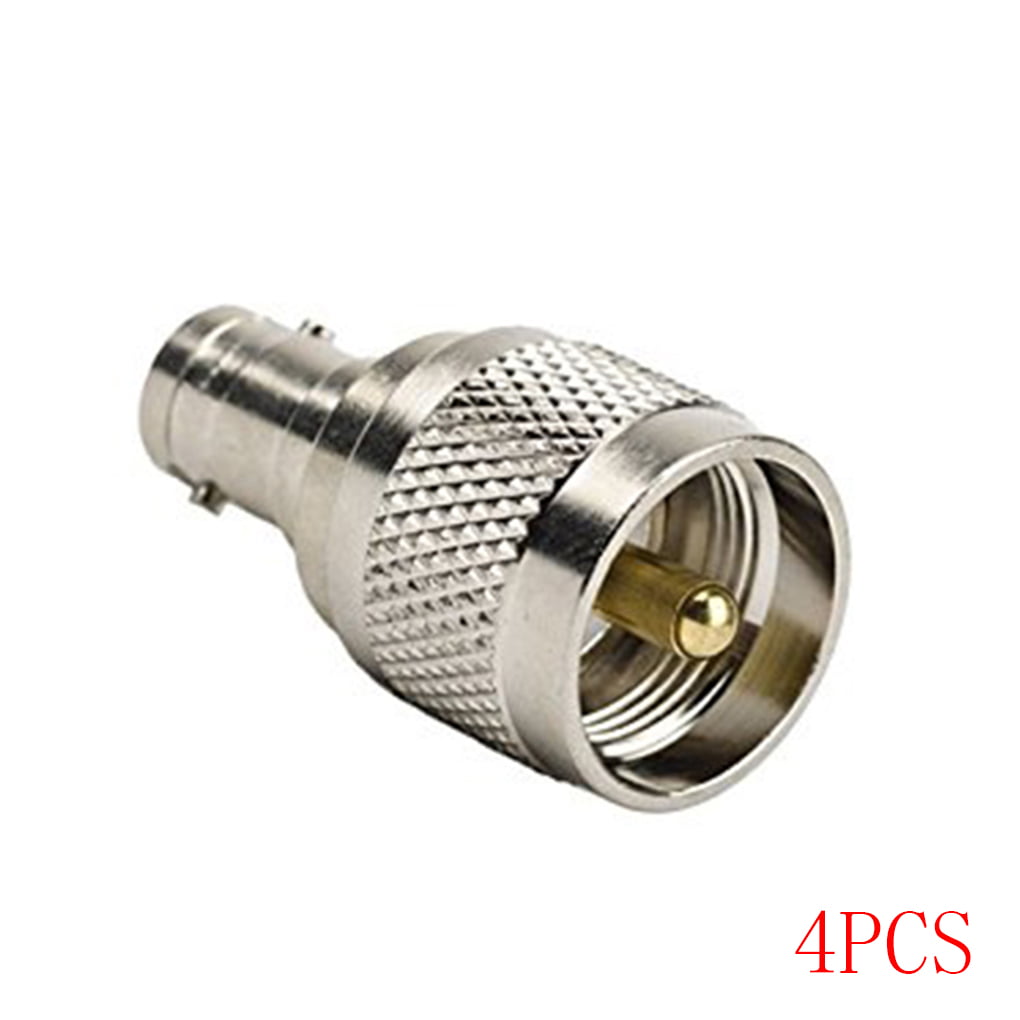 2 pk BNC female to UHF male PL-259 coax cable RF adapter connector ships from US 