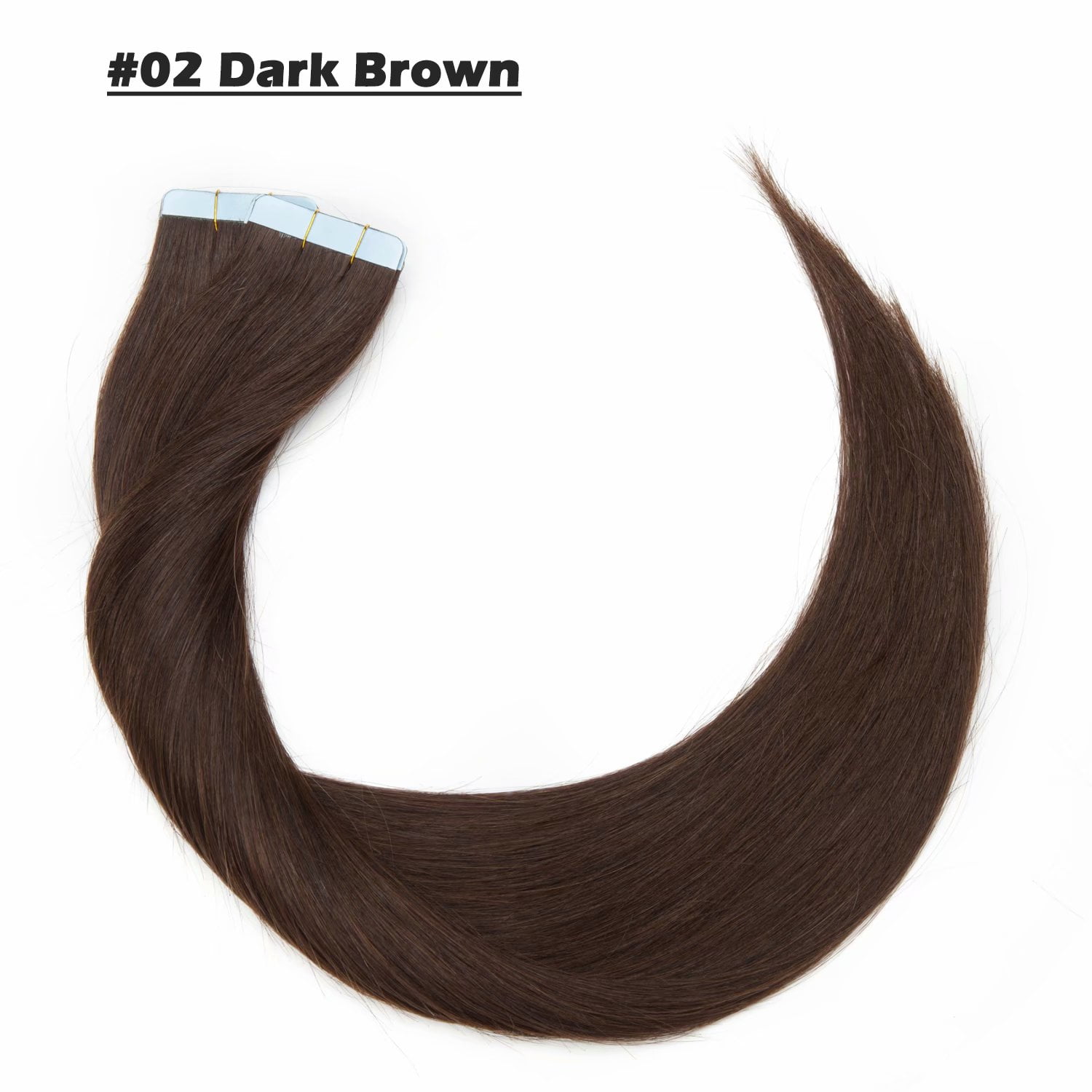 Benehair Tape In 100% Real Remy Human Hair Extensions Seamless Skin Weft Thick Glue Straight Women Brown 10-20pcs 12inch