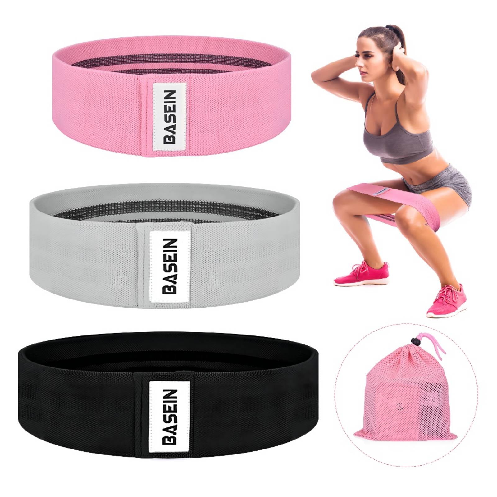 Resistance Hip Bands Circle by RIMSports Best Glute Band for Legs Black & Pink 