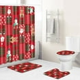 thumbnail image 1 of Modern Area Rug Qwtwty 4 Pcs Christmas Shower Curtain Floor Mat Combination Set Bathroom Toilet Carpet Shower Room Mat Foot Mat on Clearance, 1 of 6