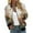 Beige, variant on Women's Casual Floral Print Zip Up Jacket Lightweight Stand Collar Short Coat for Sports and Daily Outwear