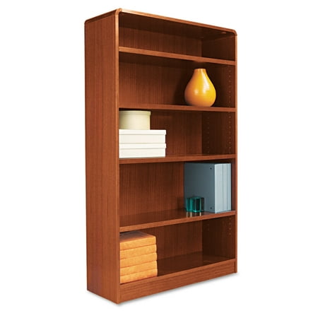 UPC 042167100094 product image for Alera Radius Corner Wood Bookcase, Five-Shelf, 35-5/8w x 11-3/4d x 60h, Medium C | upcitemdb.com