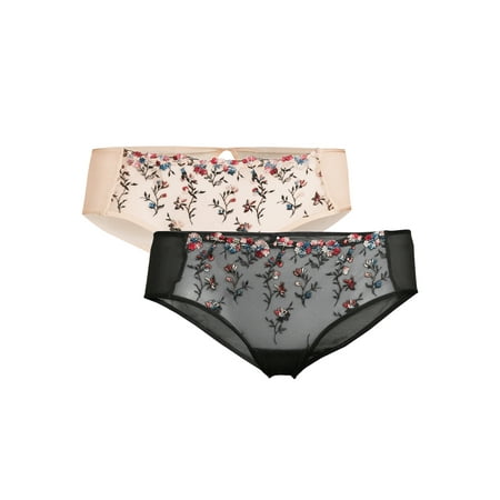 

Sofia Intimates by Sofia Vergara Women s Embroidered Hipster Panties 2-Pack