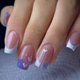 thumbnail image 5 of Press on Nails Long Square Press on Nails Red French Tip Fake Nails Squoval ons Artificial Acrylic Nail 24pcs Glossy, 5 of 13