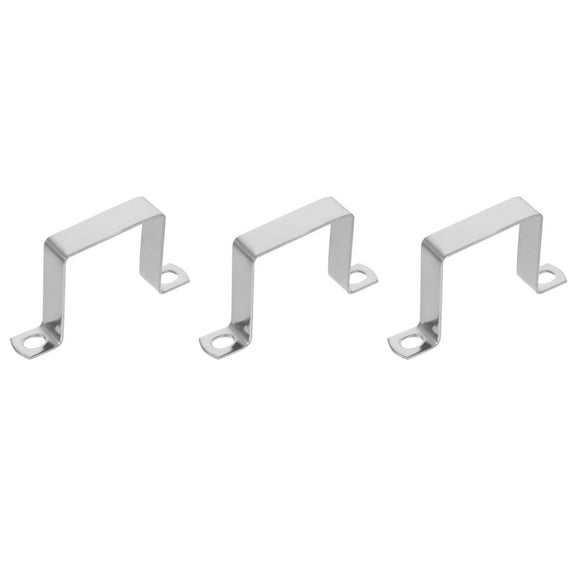 unbranded 3pcs Square Clamp Stainless Steel Buckle Thickened U-shaped Tube Clip Fasten Holder