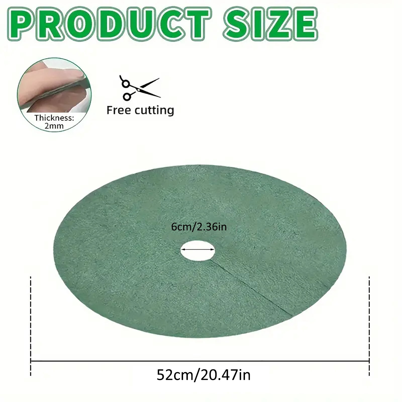 20.5 Inch Tree Mulch Ring Weed Barrier mat Used to inhibit Weed Growth With 24 Garden Stakes Reusable Non Woven Tree Ring Mulch Ring Tree Protector Mat