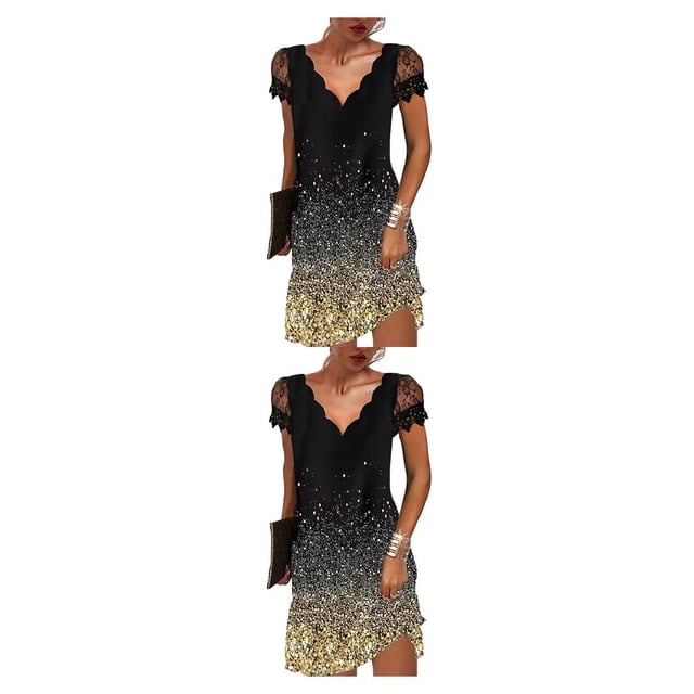 Sonducket Vestido corto de encaje para mujer, cita informal, noche, compromiso universitario, banquete, verano, boda, diario, ropa femenina, Type2 NO2