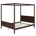 thumbnail image 5 of Harper & Bright Designs Queen Size Platform Bed with 4 Canopy Columns, Wood Canopy Platform Bed Frame with Headboard and Footboard, Espresso, 5 of 9