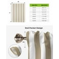 thumbnail image 6 of Khaki Stripes Tie Up Curtains for Kitchen Bathroom Bedroom Windows 45 Inch Length, Farmhouse Brown Simple Vertical Striped Balloon Drape Curtains Shade Rod Pocket Drapery Curtain Panel, 34"x45", 6 of 7