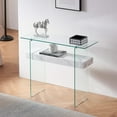 thumbnail image 3 of Ivinta Narrow Glass Console Table with Storage Modern Sofa Table,Entryway Table, 3 of 5