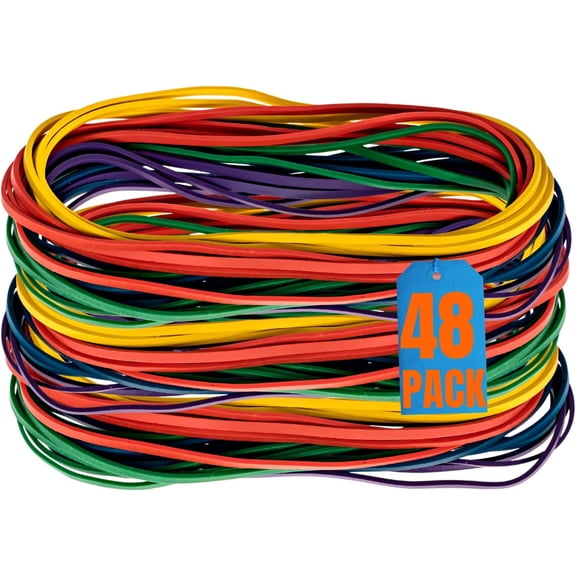 1InTheOffice Large Big Rubber Bands, 48/Pack