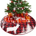 thumbnail image 3 of Diconna Christmas Tree Skirt Red Black Plaid Christmas Tree Base Floor Mat, 3 of 9
