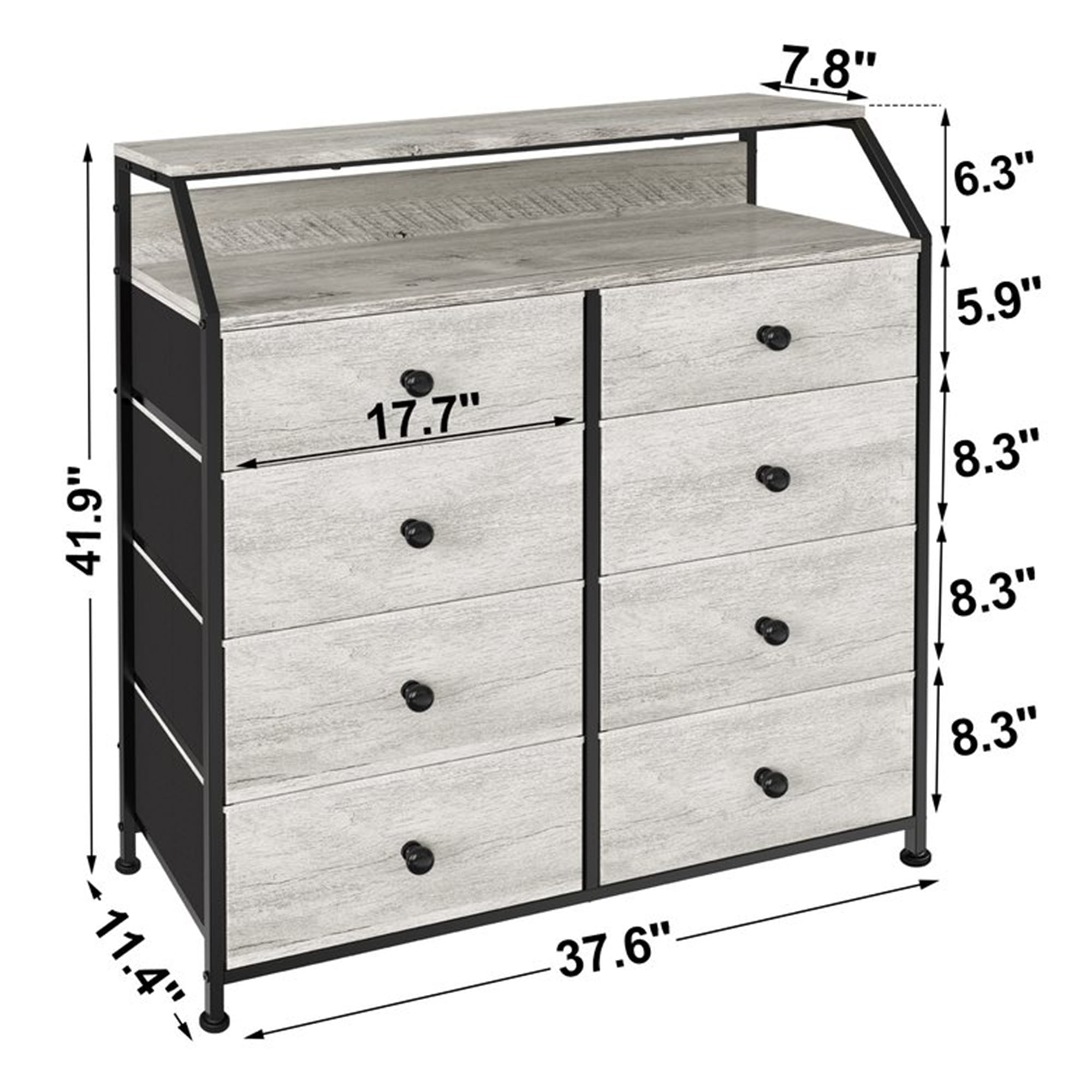 REAHOME 8 Drawer Wood Top Storage Dresser w/ 2 Drawer Organizers, Light  Grey, 1 Piece - Gerbes Super Markets